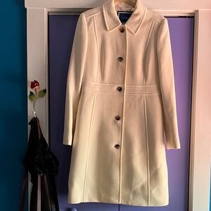 J Crew Double Cloth Lady Day Cream/Ivory Winter Coat Thinsulate 49622 12